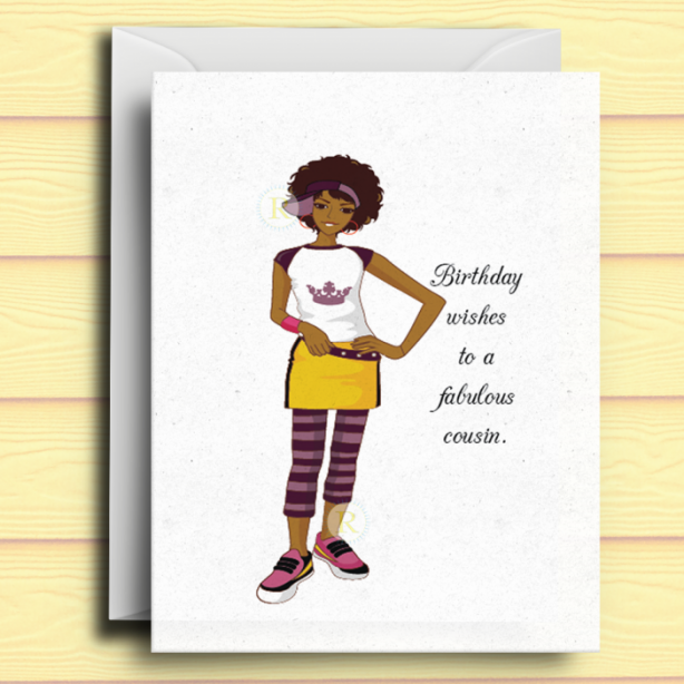 Black Girl Birthday Card J
